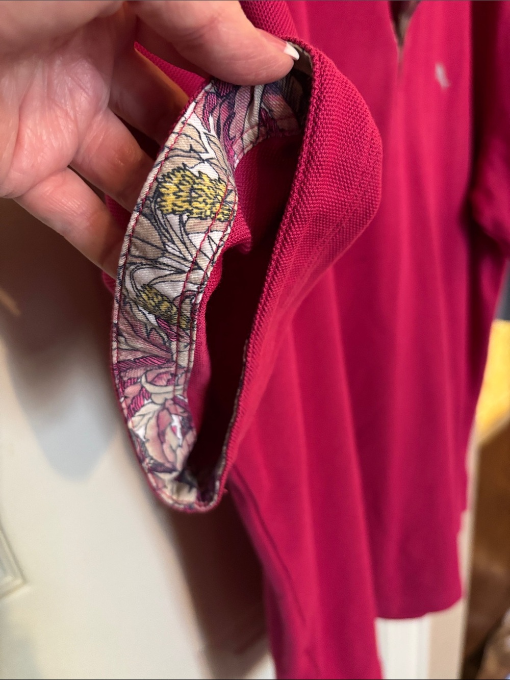Tommy Bahama Raspberry Polo with Micro-Embroidered Fish - Picture 6 of 9